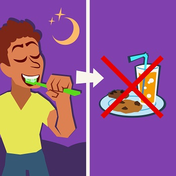 Niet eten na het tandenpoetsen