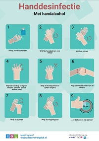 Instructie handen desinfecteren